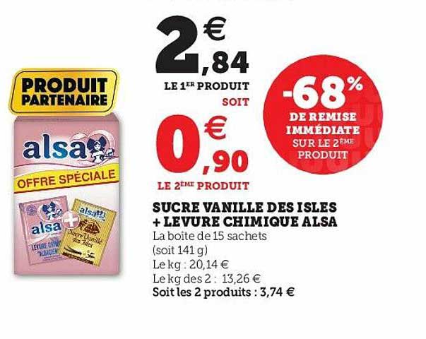 sucre vanille des isles + levure chimique alsa
