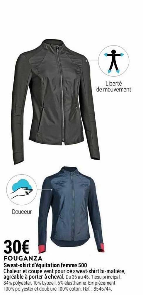 sweat-shirt d'équitation femme 500 fouganza