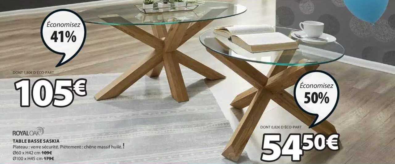 table basse saskia royal oak