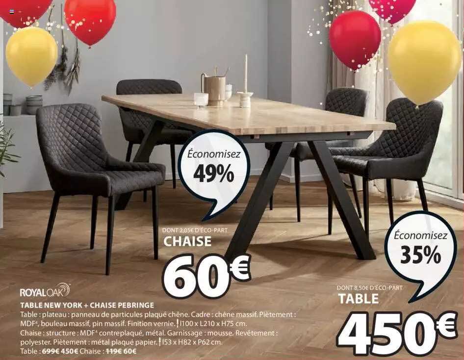 table new york + chaise pebringe royal oak