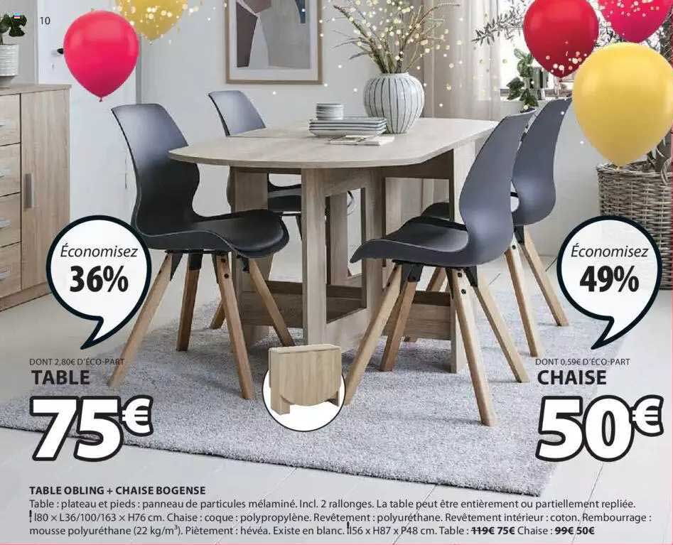 table obling + chaise bogense