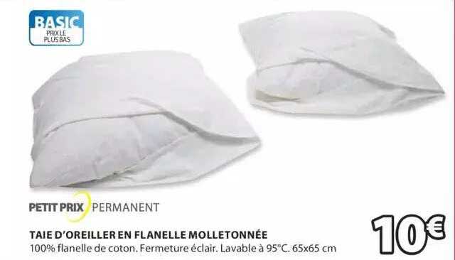 taie d'oreiller en flanelle molletonnée