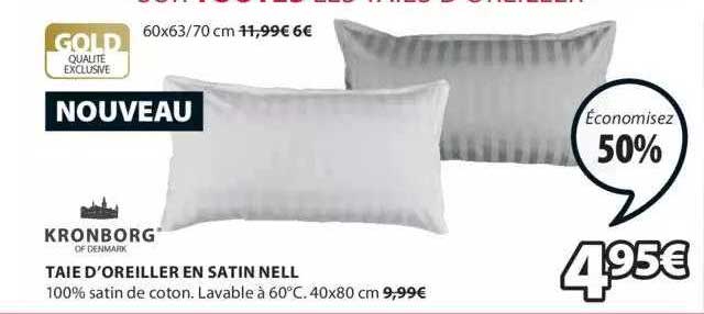 taie d'oreiller en satin nell