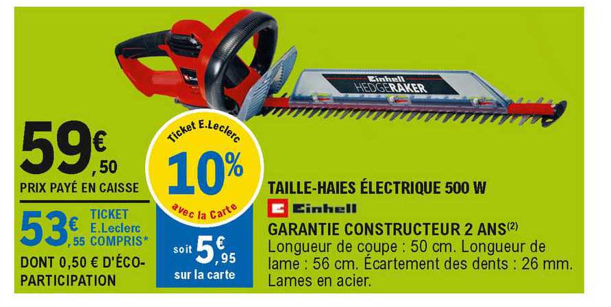 taille-haies électrique 500 w einhell
