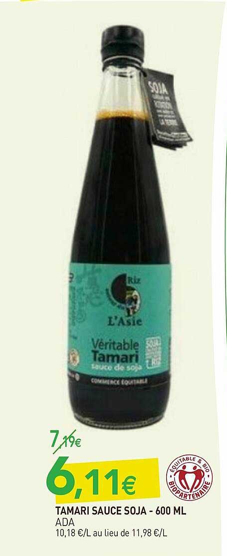 tamari sauce soja - 600 ml ada