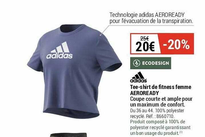 tee-shirt de fitness femme aéroready adidas