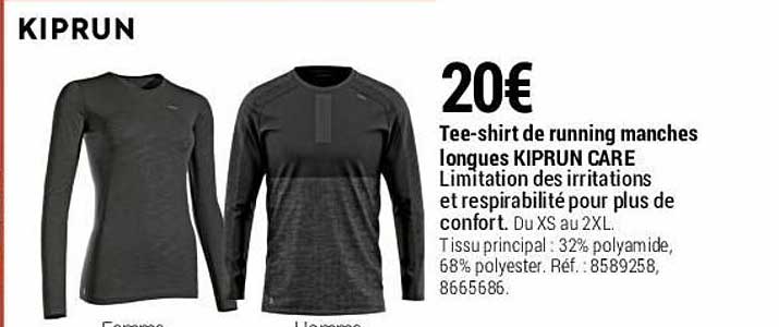 tee-shirt de running manches longues kiprun care