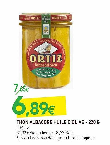Thon Albacore Huile D'olive - 220 G Ortiz