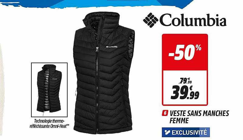 veste sans manches femme columbia