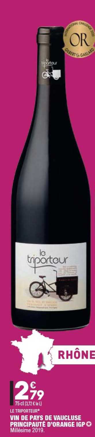 vin de pays de vaucluse principauté d'orange igp le triporteur
