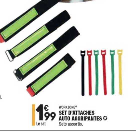 workzone set d'attaches auto aggripantes