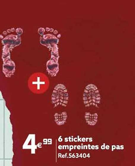 6 stickers empreintes de pas