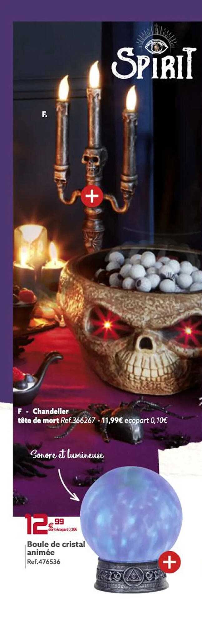 Boule De Cristal Animée, Chandelier Tête De Mort