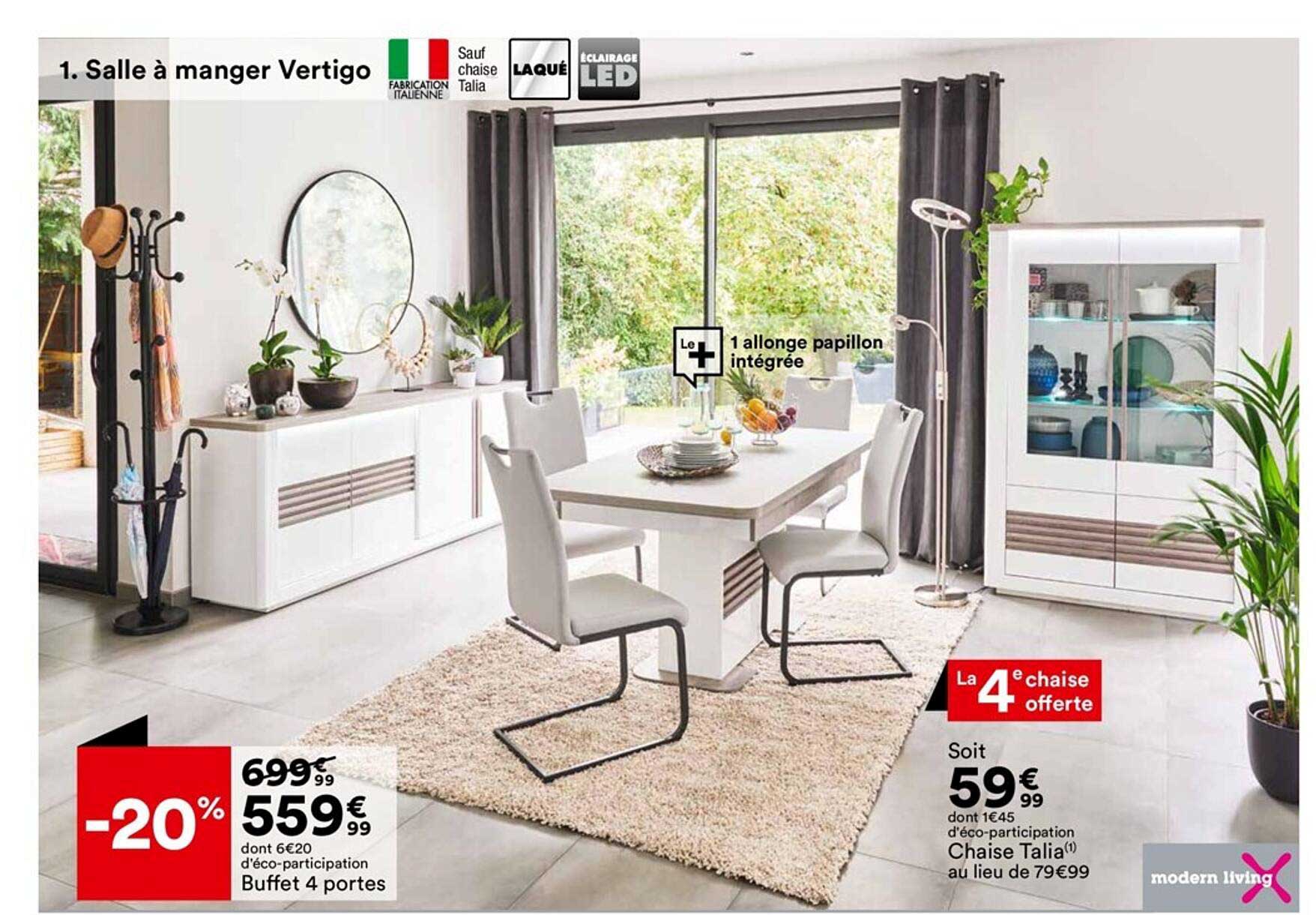 buffet 4 porte, chaise talia modern living