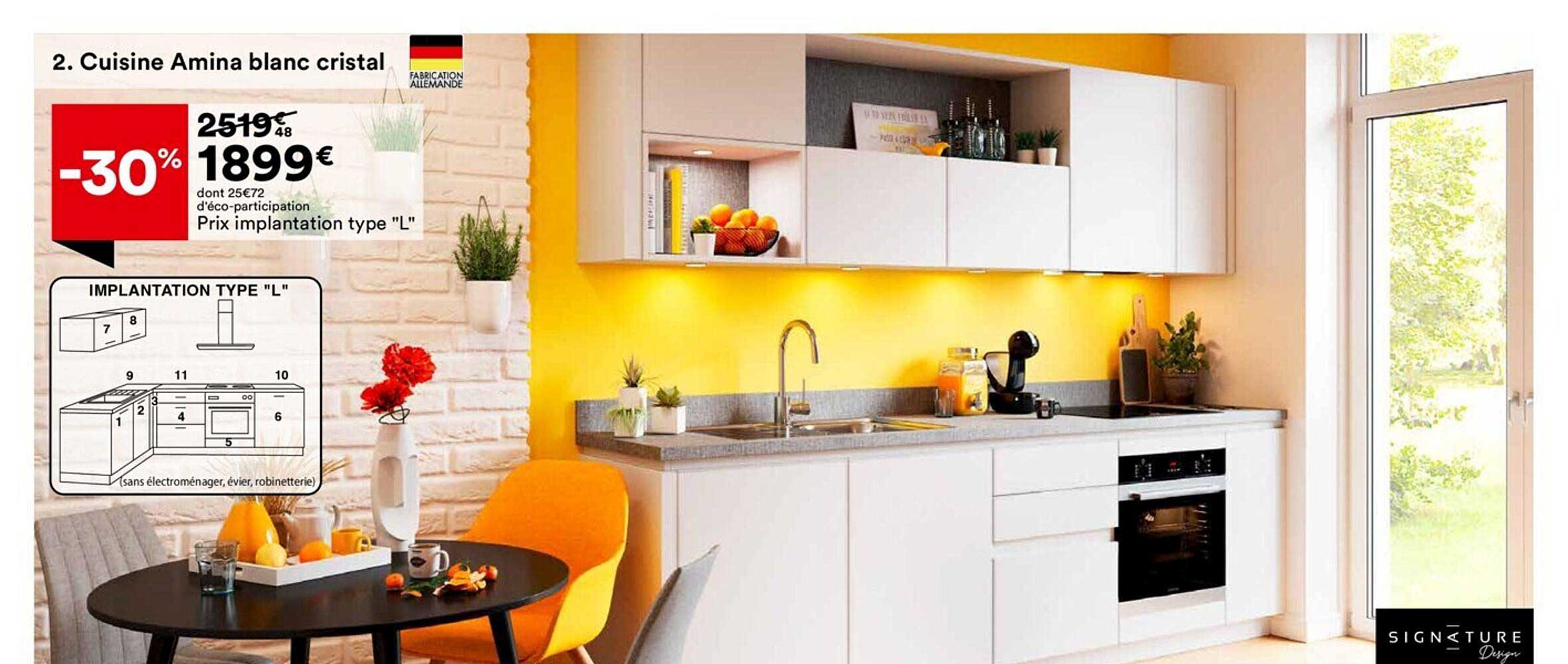 cuisine amina blanc cristal signature