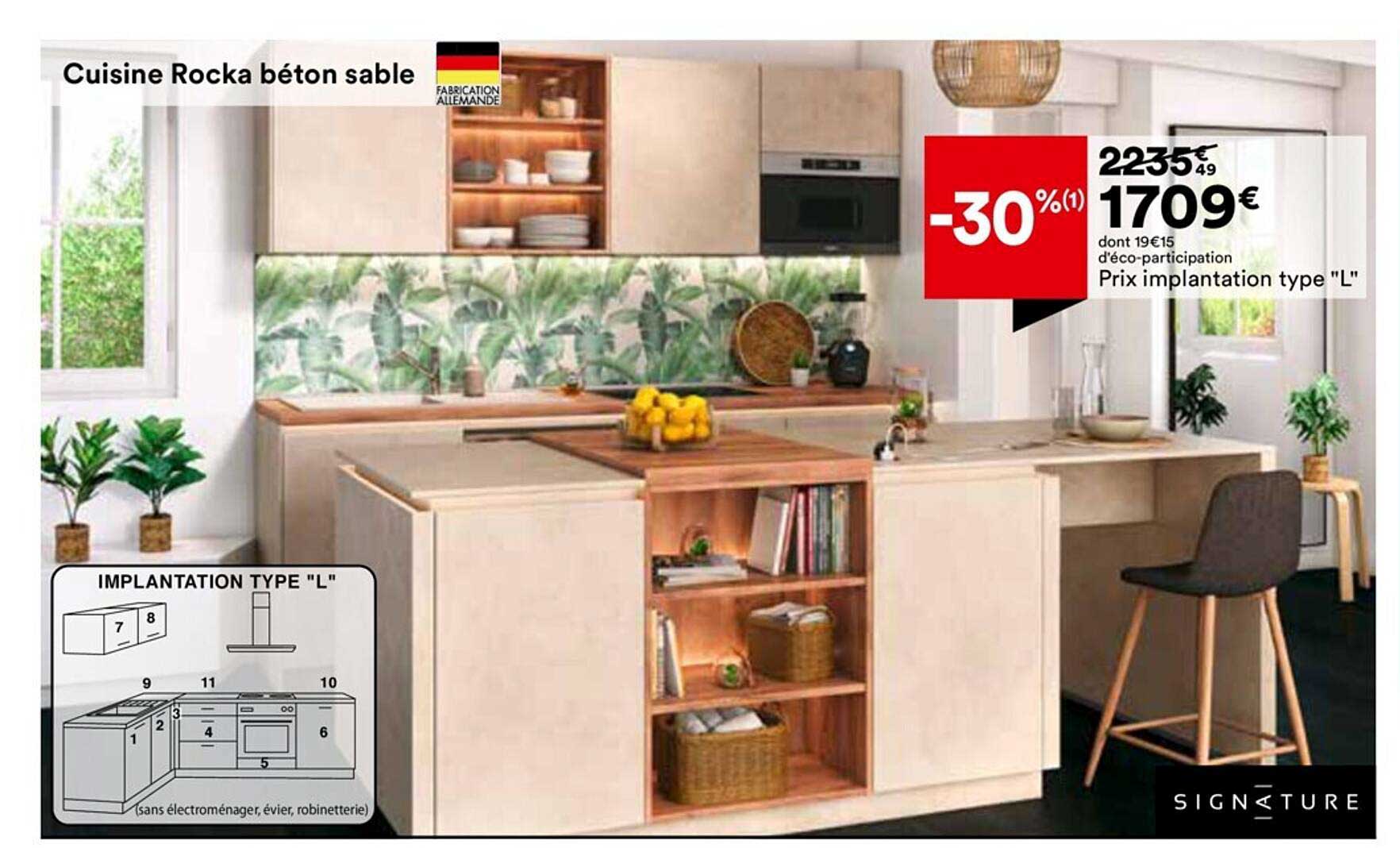 cuisine rocka béton sable signature