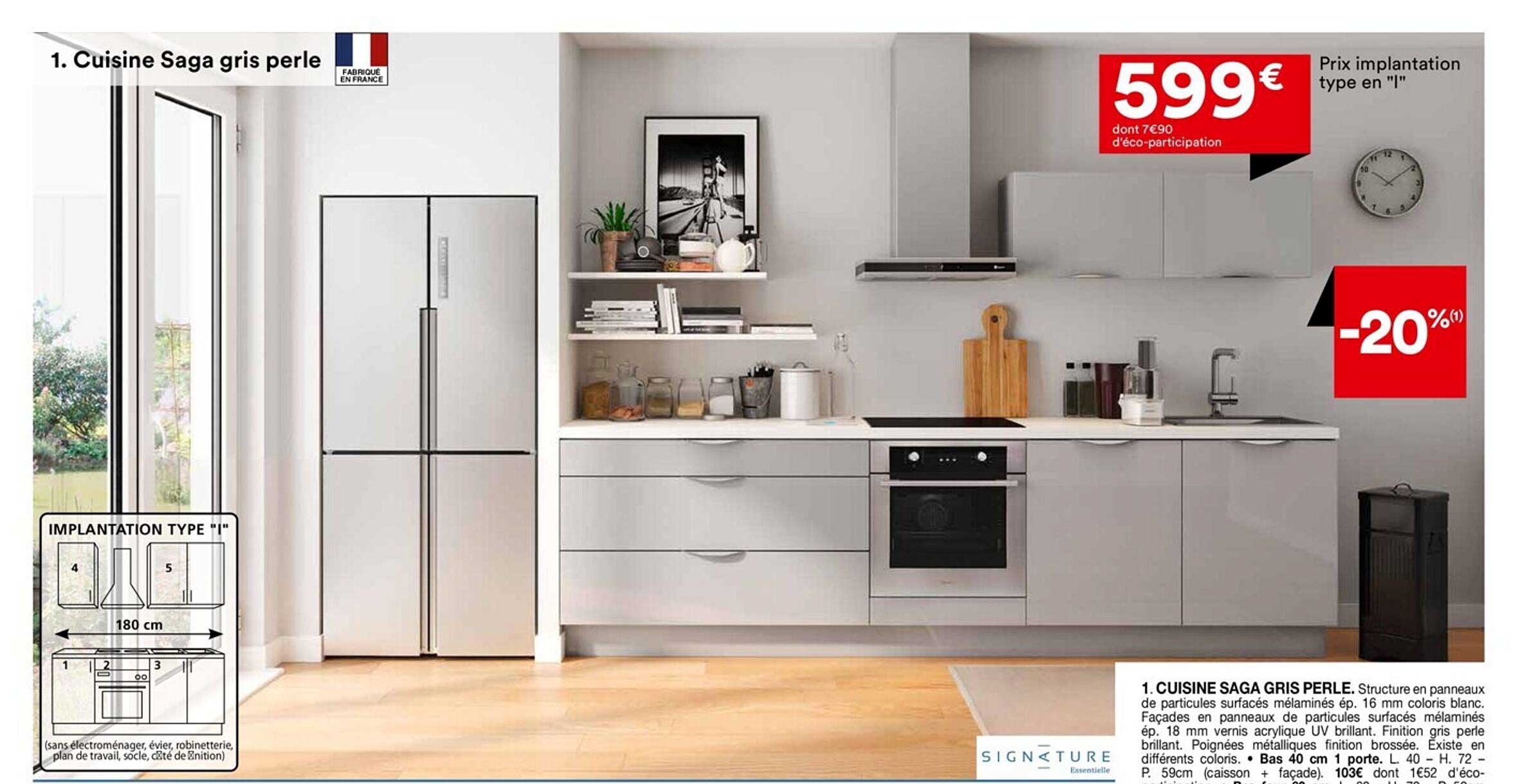 cuisine saga gris perle signature