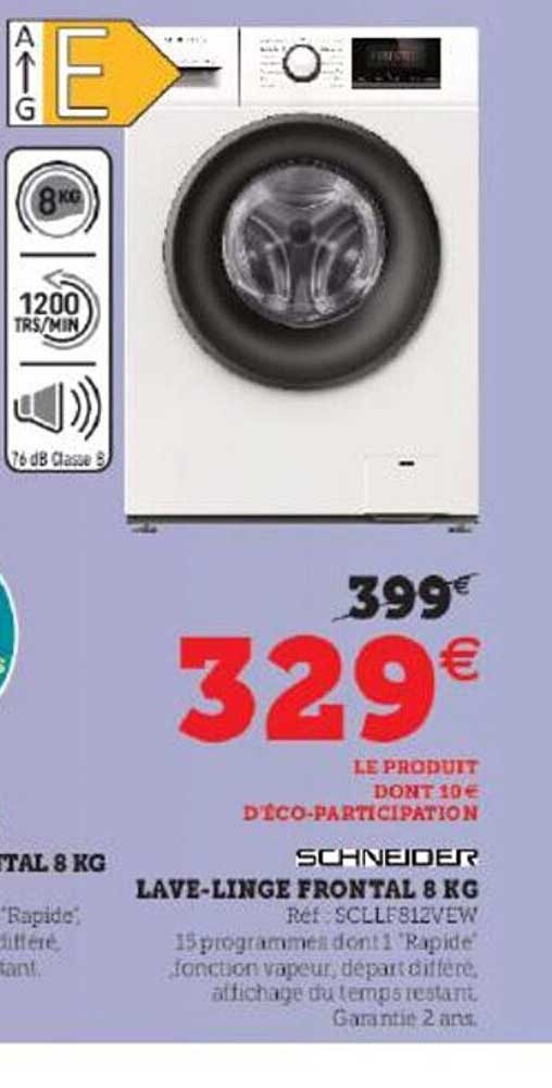 lave-linge frontal 8 kg schneider