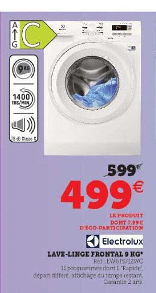 lave-linge frontal 9 kg electrolux
