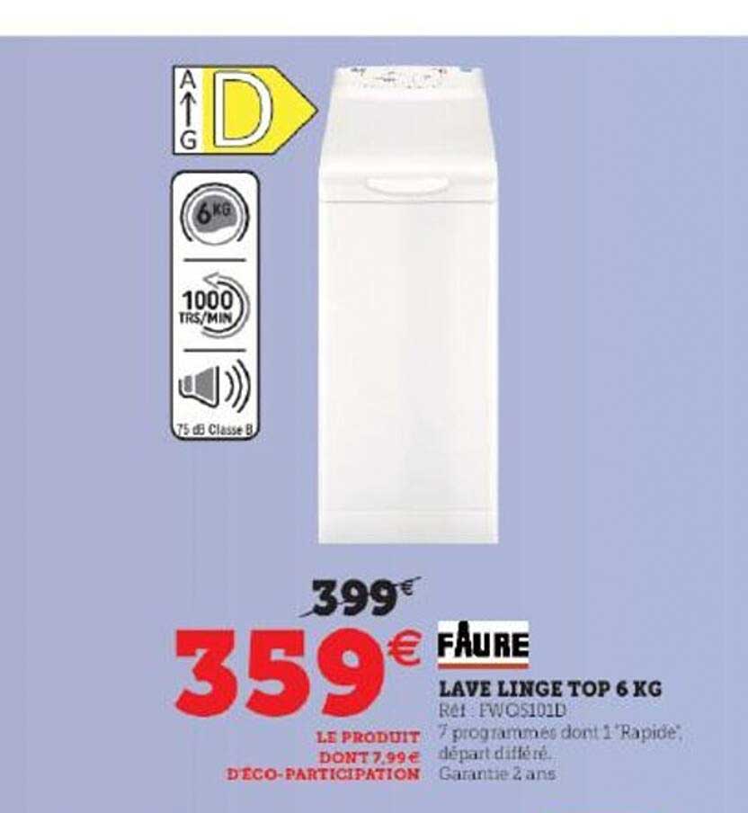 lave linge top 6 kg faure