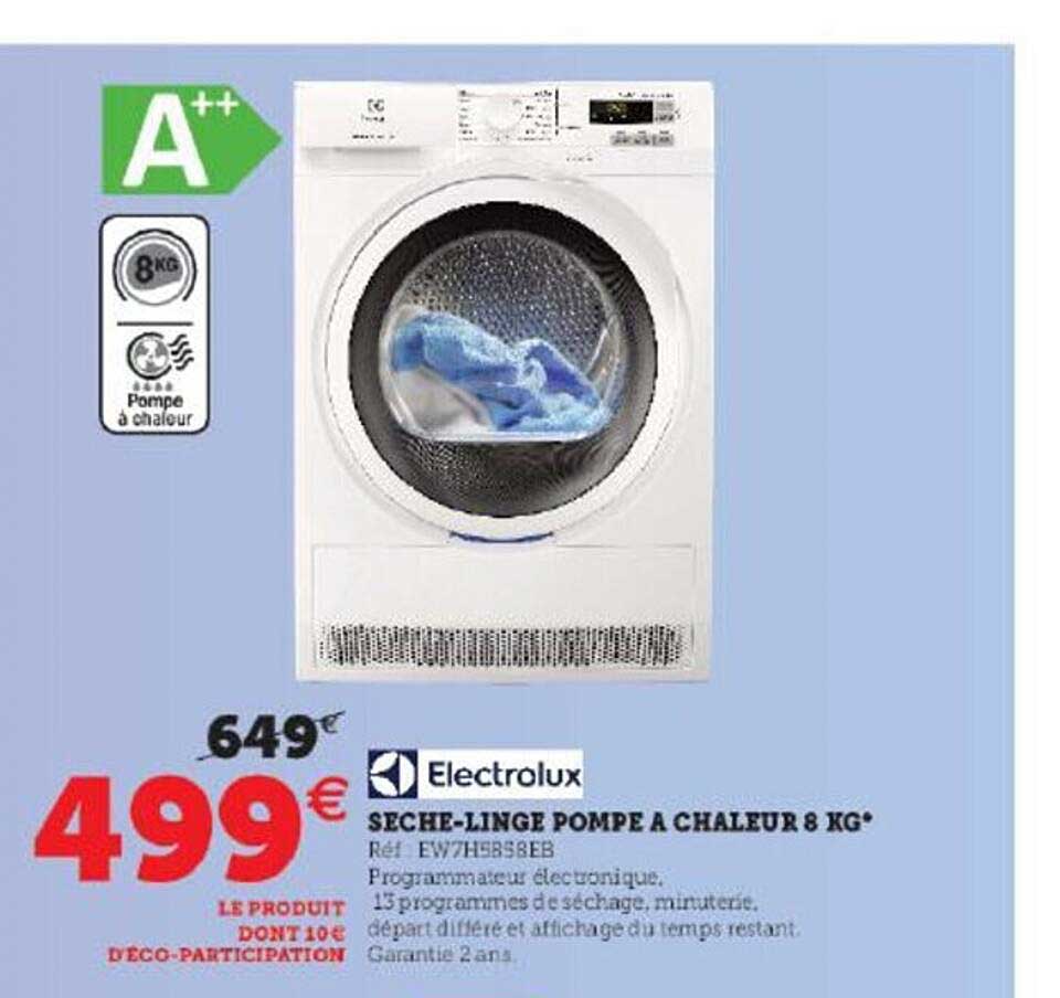 sèche-linge pompe à chaleur 8 kg electrolux
