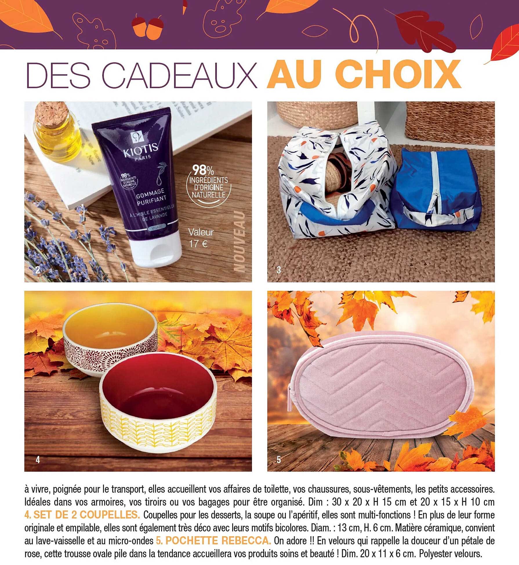 set de 2 coupelles, pochette rebecca