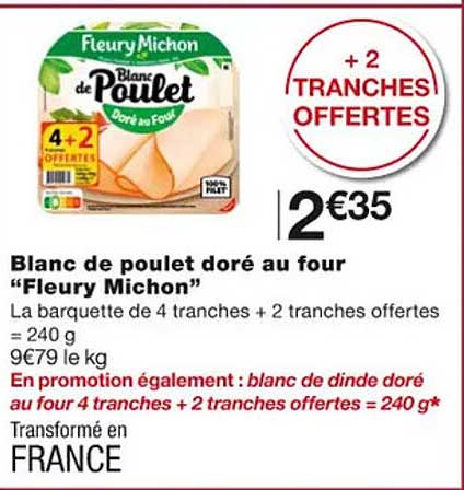 blanc de poulet doré au four "fleury michon"