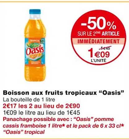 boisson aux fruits tropicaux "oasis"