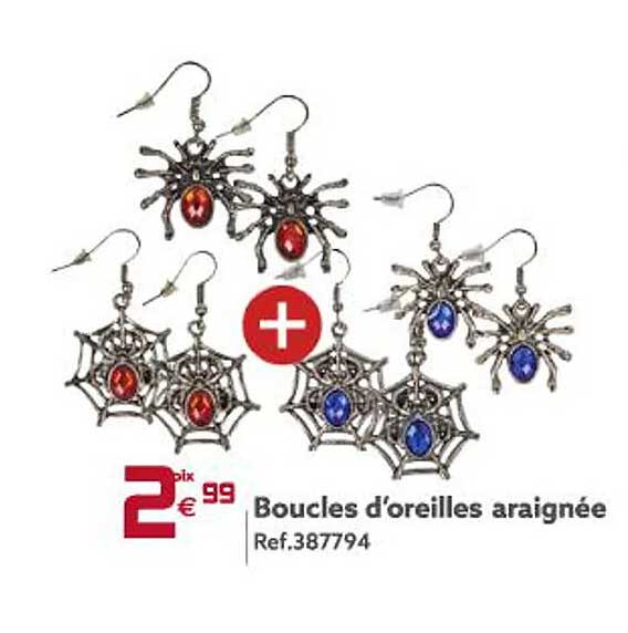 boucles d'oreilles araignée