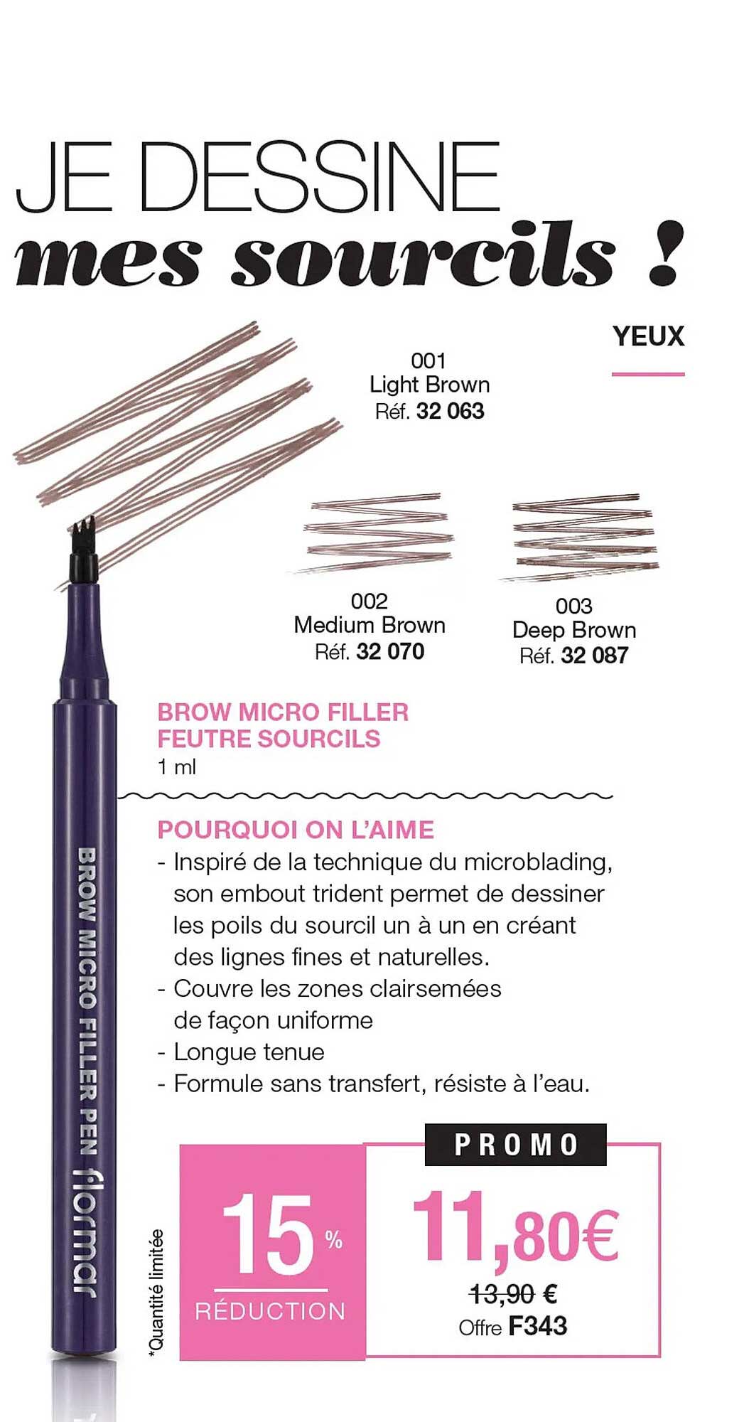 brow micro filler feutre sourcils flormar
