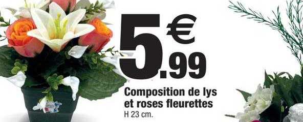 Composition De Lys Et Roses Fleurettes