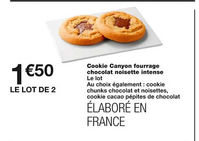 cookie canyon fourrage chocolat noisette intense