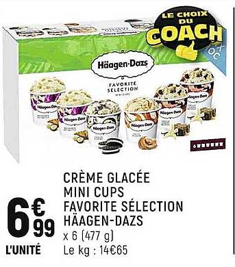 crème glacée mini cups favorite sélection häagen-dazs