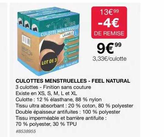 culottes menstruelles - feel natural