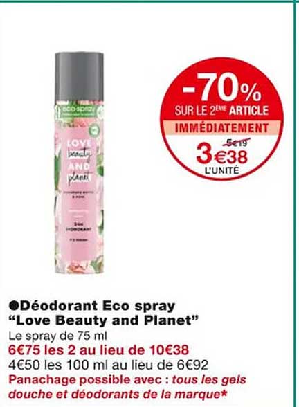 déodorant eco spray "love beauty and planet"