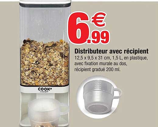 distributeur avec récipient cook