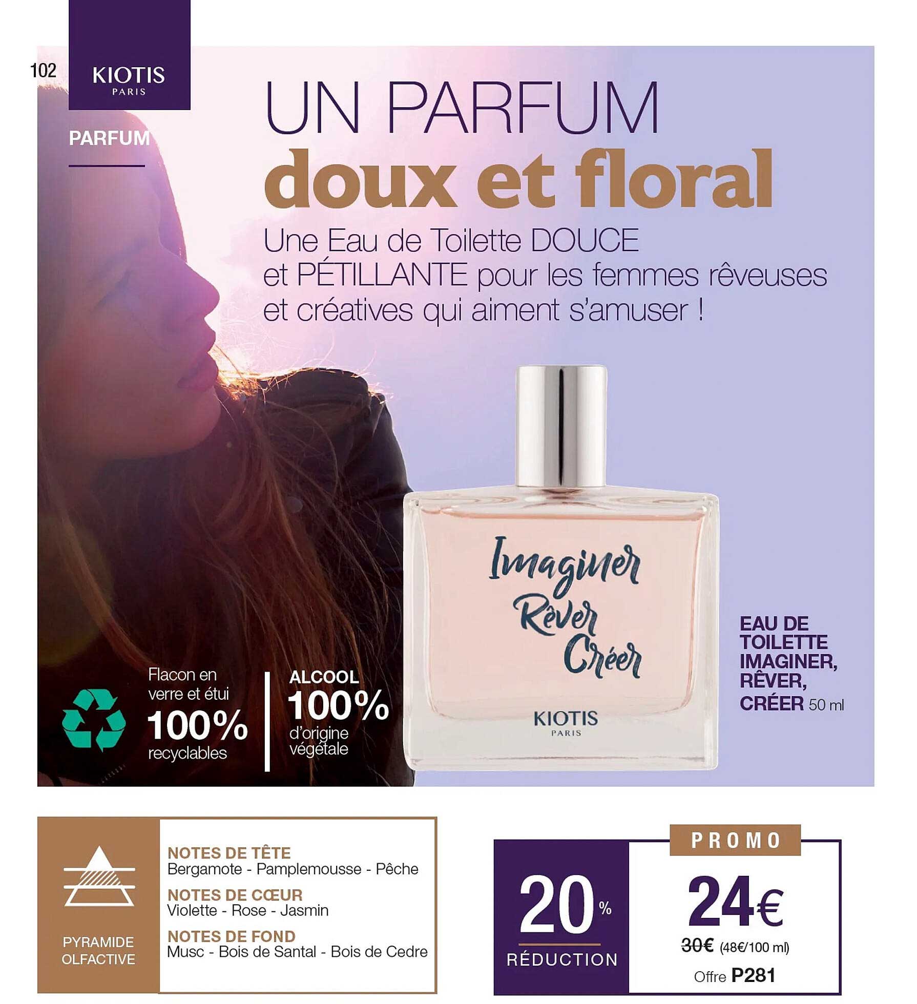 eau de toilette imaginer, rêver, créer kiotis