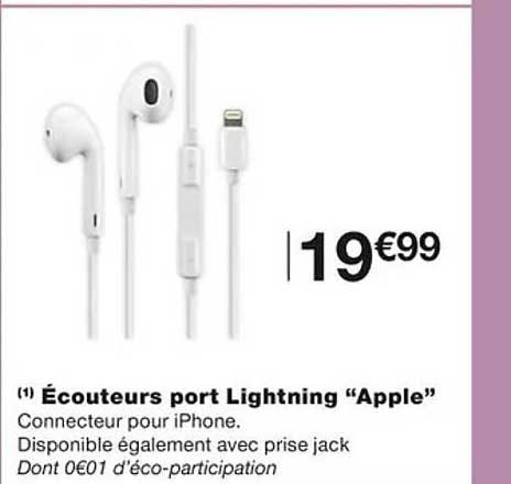 écouteurs port lightning "apple"