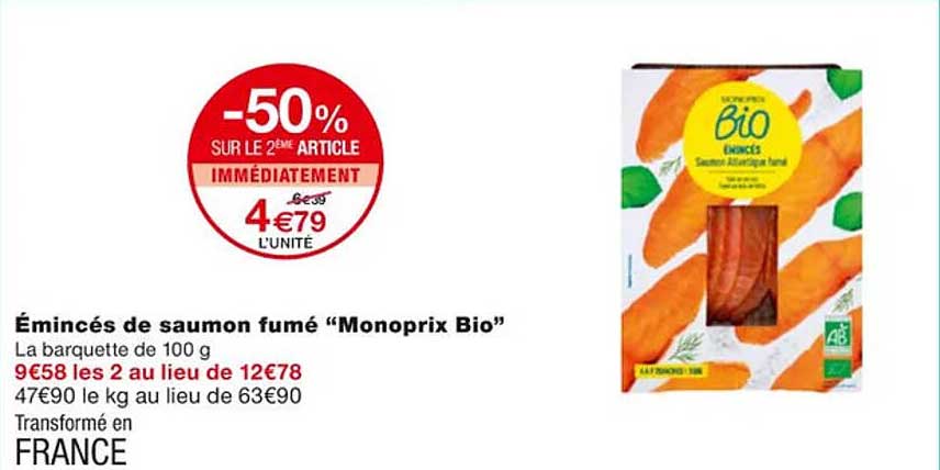 émincés De Saumon Fumé "monoprix Bio"