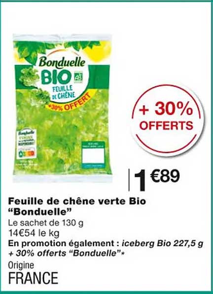 Feuille De Chêne Verte Bio "bonduelle"