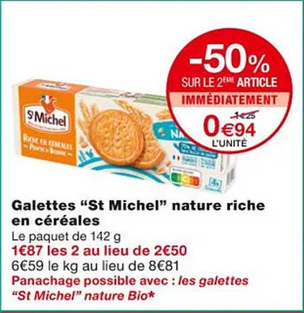 galettes "st michel" nature riche en céréales