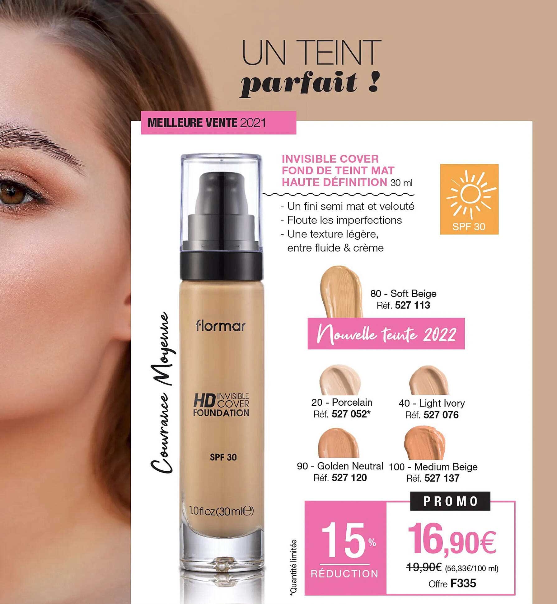 invisible cover fond de teint mat haute définition flormar