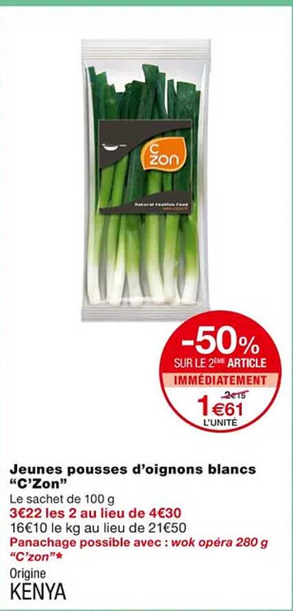 jeunes pousses d'oignons blancs "c'zon"