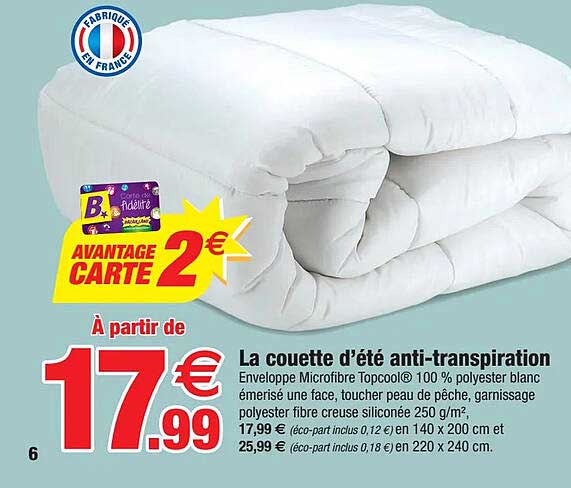 la couette d'été anti-transpiration