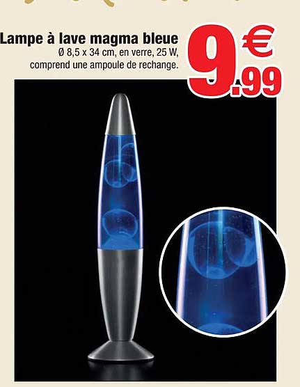 lampe à lave magma bleue