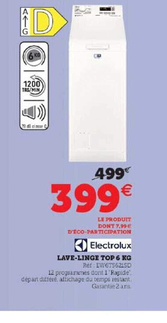 lave-linge top 6 kg electrolux