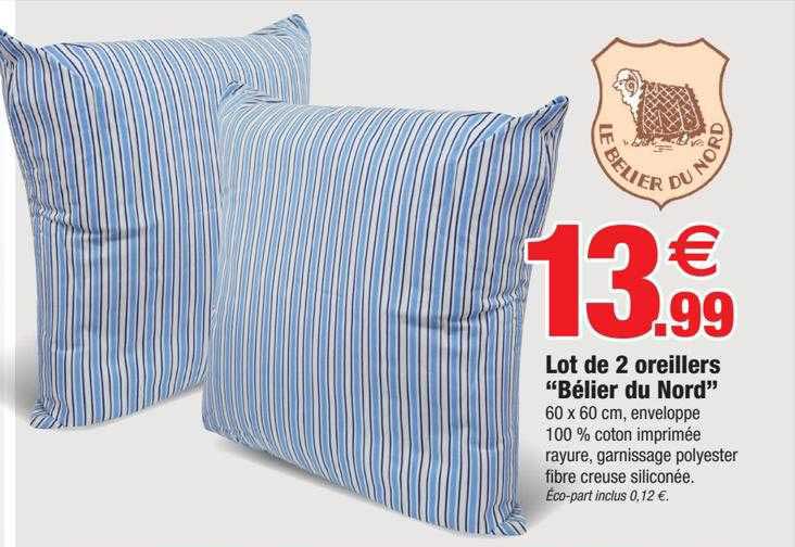 Lot De 2 Oreillers "bélier Du Nord"