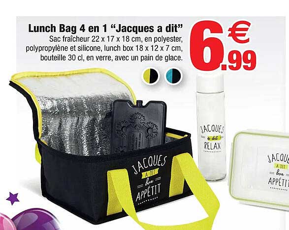lunch bag 4 en 1 "jacques à dit"