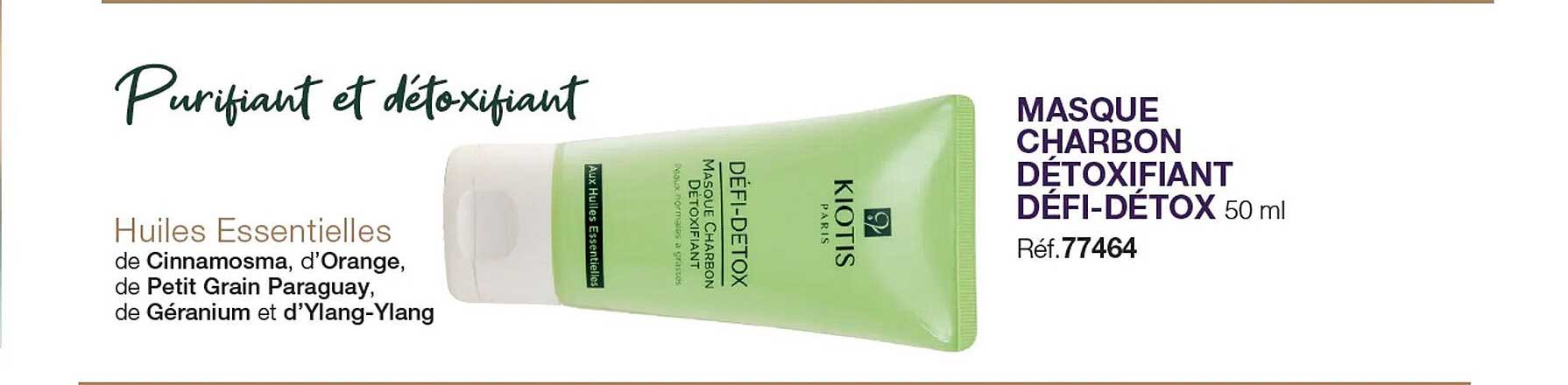 Masque Charbon Détoxifiant Défi-détox Kiotis