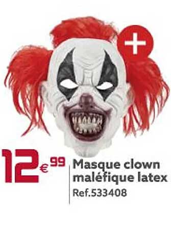 masque clown maléfique latex